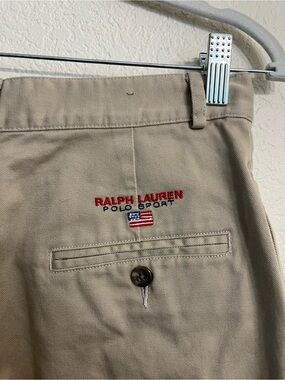 Ralph Lauren Tan Cargo Shorts with Embroidered Polo Sport Logo